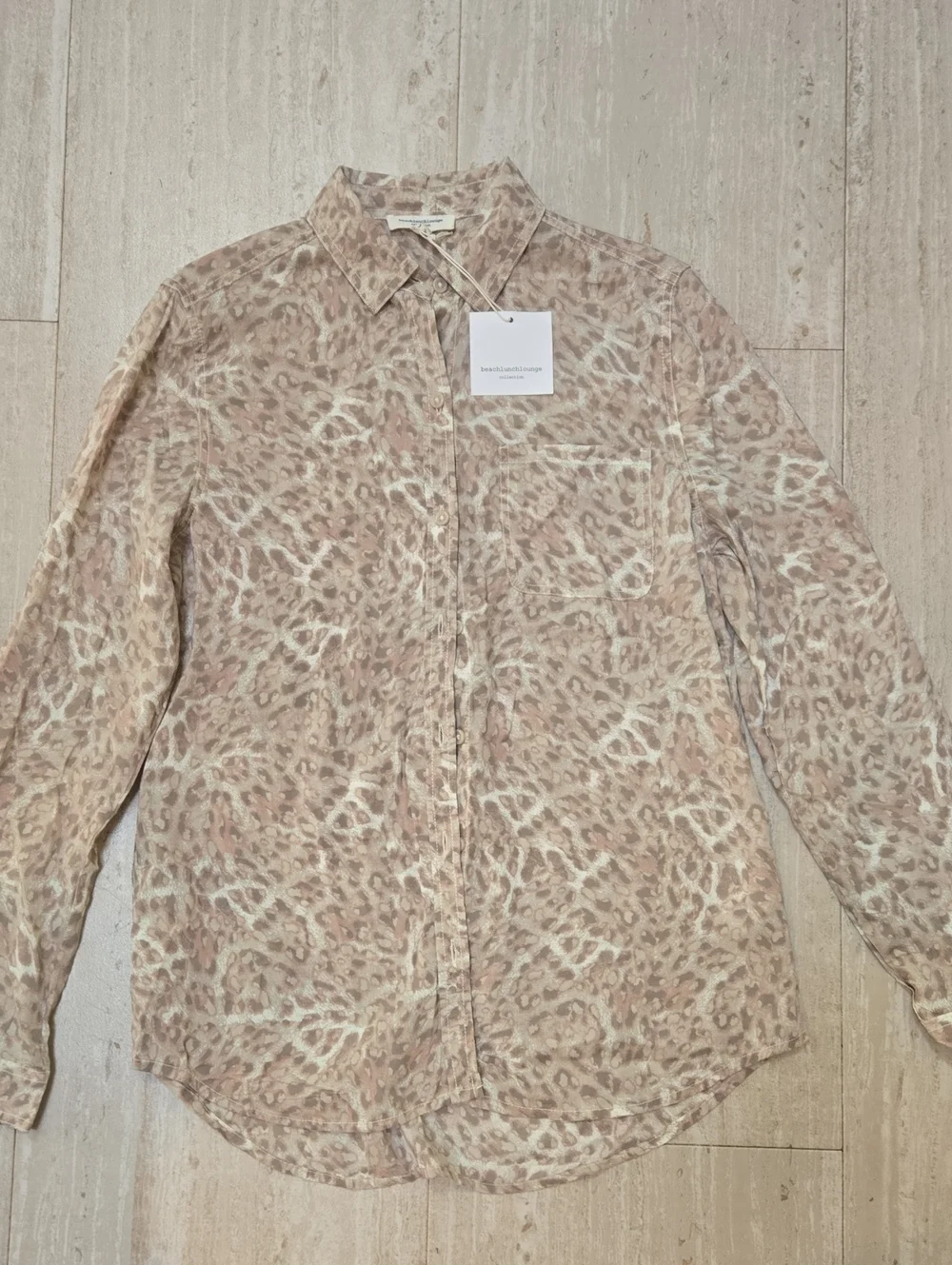 New Beachlunchlounge Cheetah Print Button-Down/Cover-Up - Picture 1 of 7